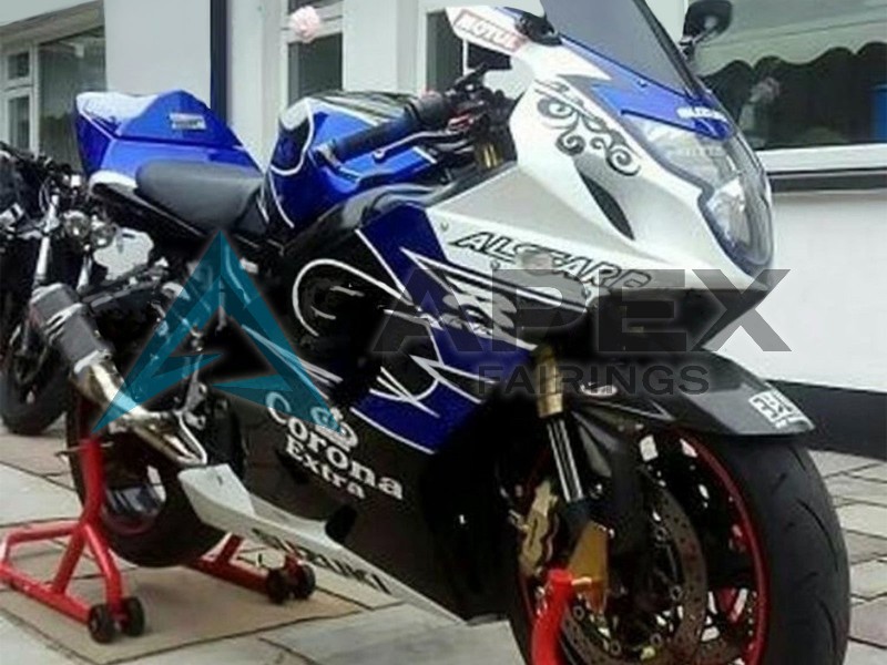 White Blue Black Corona Motul - Suzuki GSX-R600 (2004-2005) ABS Fairings | Apex Fairings — view 4