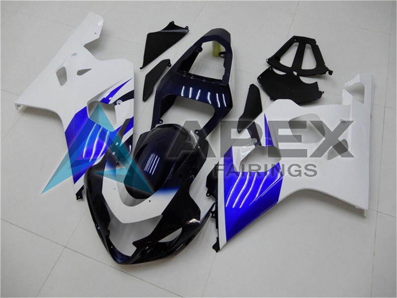 White Blue Black - Suzuki GSX-R600 (2004-2005) ABS Fairings | Apex Fairings — view 2