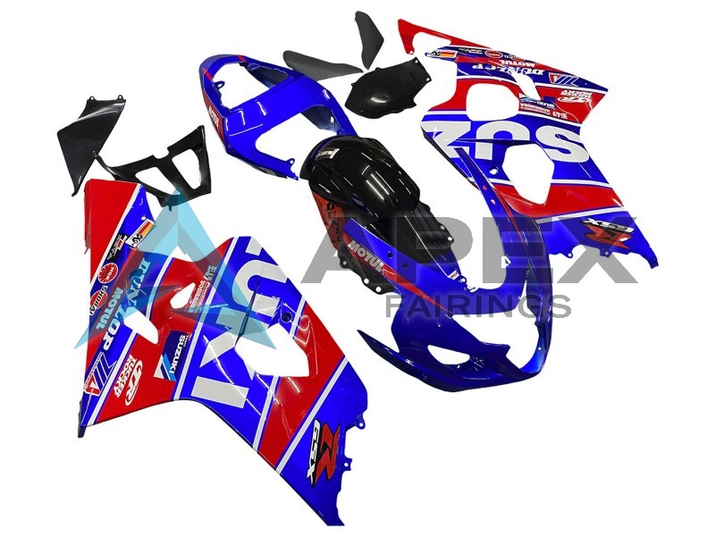 Blue Red Black Motul Dunlop - Suzuki GSX-R600 (2004-2005) ABS Fairings | Apex Fairings — view 2