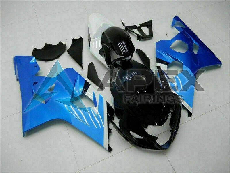 White Blue Black - Suzuki GSX-R600 (2004-2005) ABS Fairings | Apex Fairings — view 2