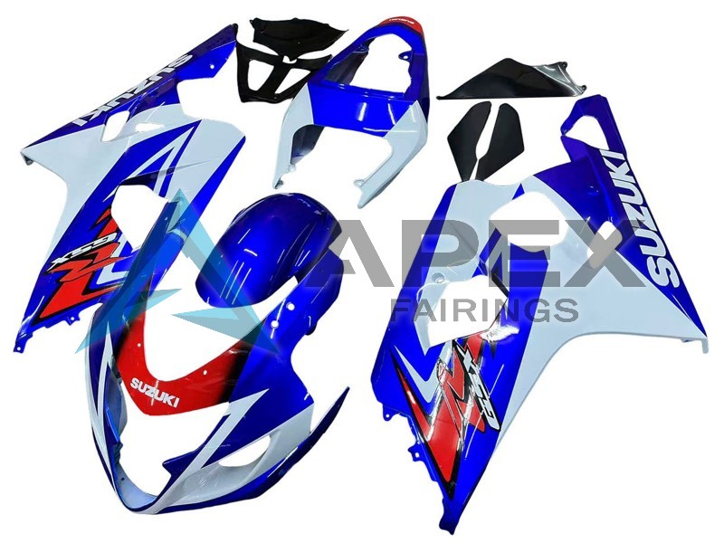 White Blue Red - Suzuki GSX-R600 (2004-2005) ABS Fairings | Apex Fairings — view 2