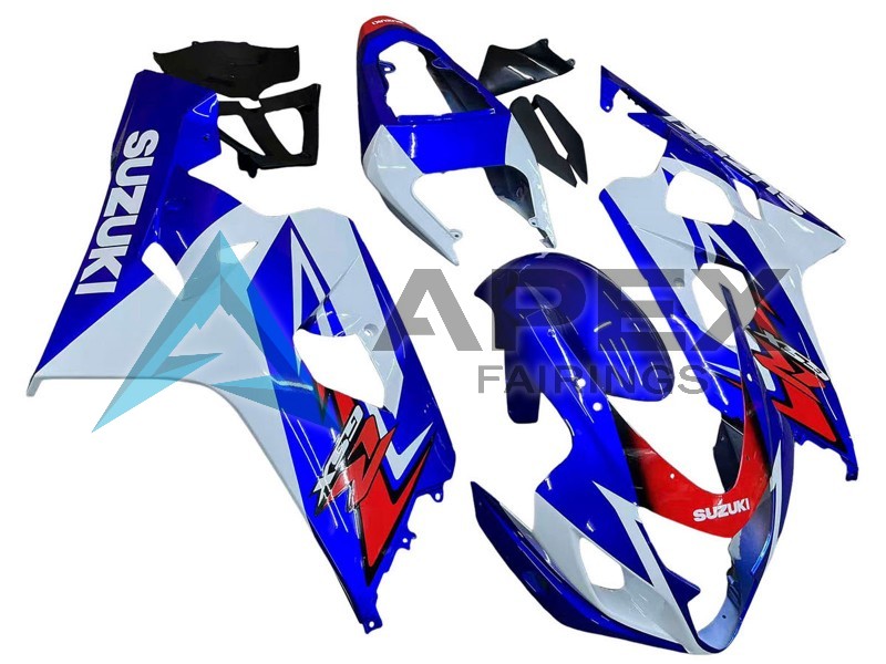 White Blue Red - Suzuki GSX-R600 (2004-2005) ABS Fairings | Apex Fairings — view 3