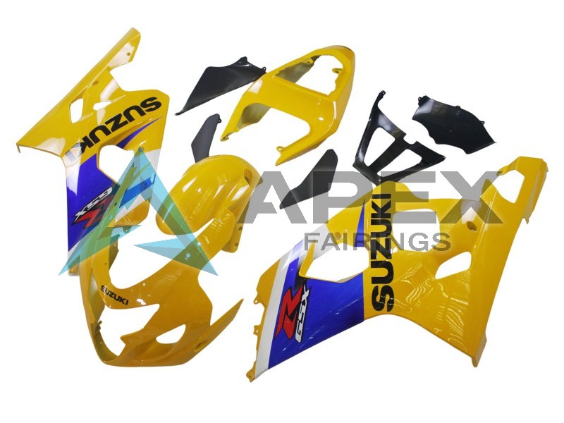 Yellow White Blue Black - Suzuki GSX-R600 (2004-2005) ABS Fairings | Apex Fairings — view 2