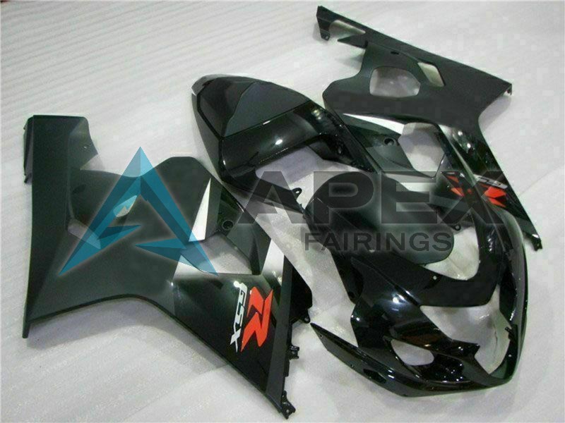 Glossy Black Matte Black Red Decal - Suzuki GSX-R600 (2004-2005) ABS Fairings | Apex Fairings — view 3