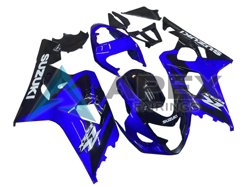Blue Black White Decal - Suzuki GSX-R600 (2004-2005) ABS Fairings | Apex Fairings — view 3