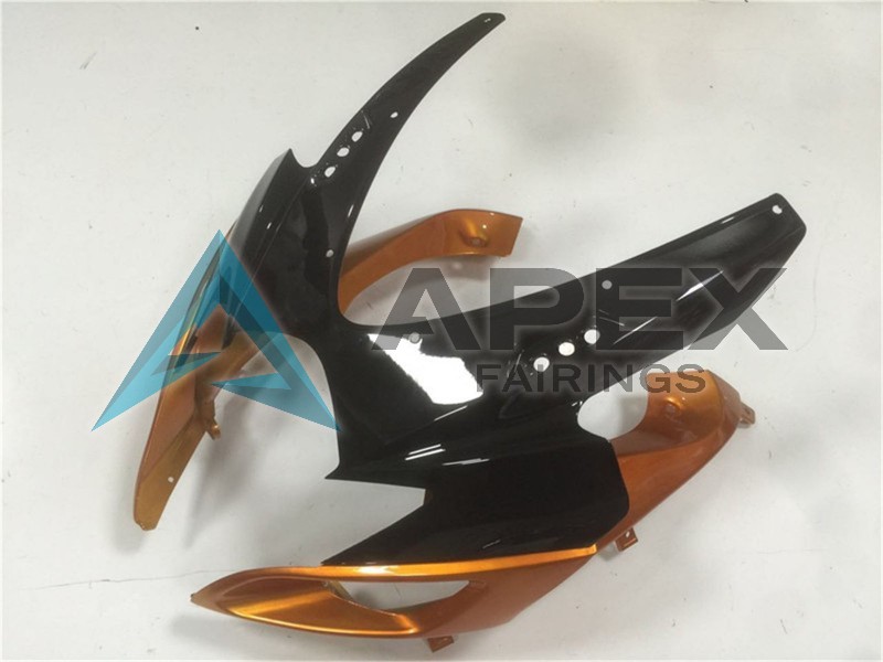 Orange Glossy Black - Suzuki GSX-R600 (2006-2007) ABS Fairings | Apex Fairings — view 4