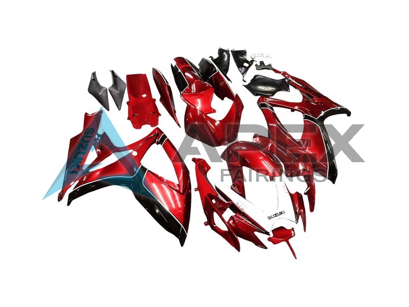 Red Black - Suzuki GSX-R600 (2006-2007) ABS Fairings | Apex Fairings — view 3