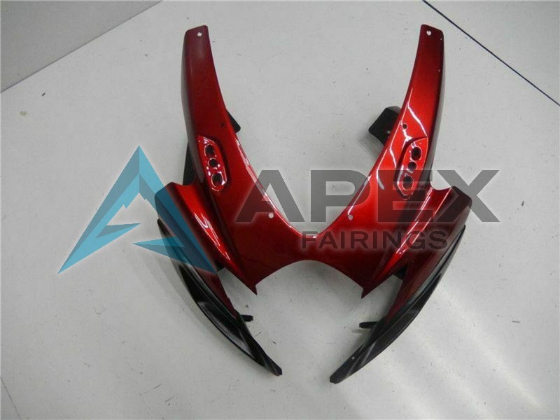 Red Glossy Black - Suzuki GSX-R600 (2006-2007) ABS Fairings | Apex Fairings — view 4