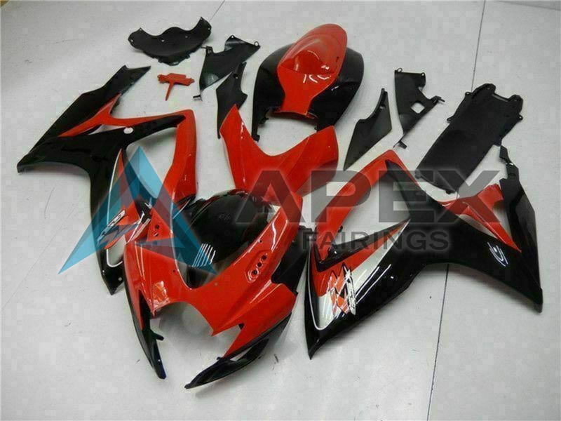 Red Glossy Black - Suzuki GSX-R600 (2006-2007) ABS Fairings | Apex Fairings — view 3