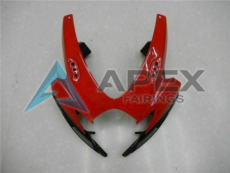 Red Glossy Black - Suzuki GSX-R600 (2006-2007) ABS Fairings | Apex Fairings — view 4