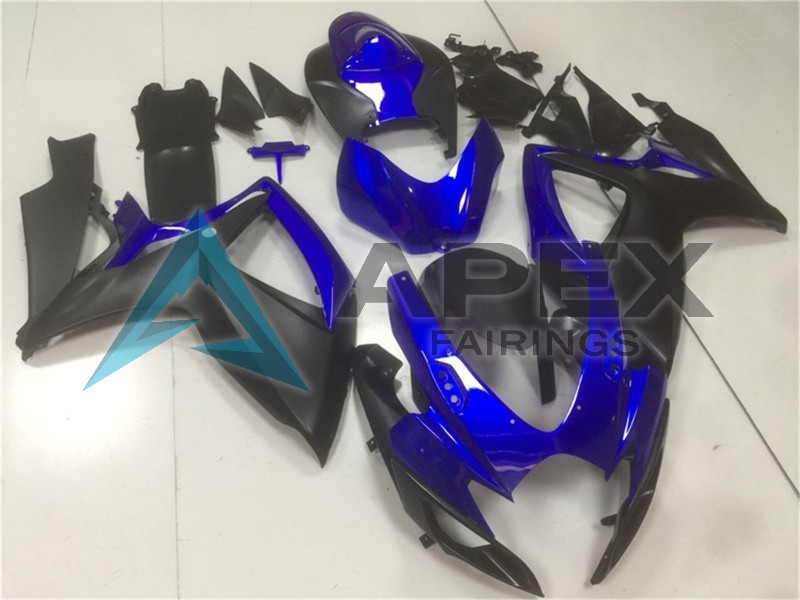 Blue Matte Black - Suzuki GSX-R600 (2006-2007) ABS Fairings | Apex Fairings — view 2