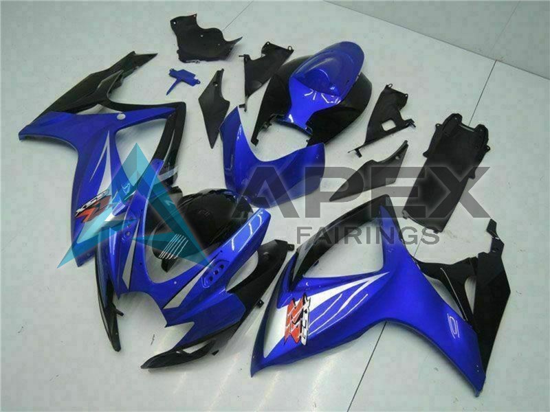 Blue White Glossy Black Red - Suzuki GSX-R600 (2006-2007) ABS Fairings | Apex Fairings — view 2