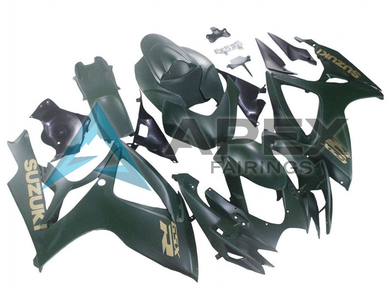 Matte Army Green - Suzuki GSX-R600 (2006-2007) ABS Fairings | Apex Fairings — view 3
