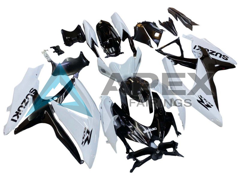 White Black - Suzuki GSX-R600 (2008-2010) ABS Fairings | Apex Fairings — view 2