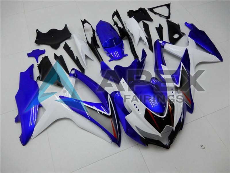 White Blue Black Red Line - Suzuki GSX-R600 (2008-2010) ABS Fairings | Apex Fairings — view 2