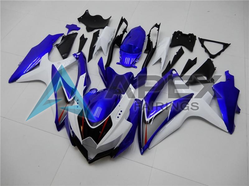 White Blue Black Red Line - Suzuki GSX-R600 (2008-2010) ABS Fairings | Apex Fairings — view 3