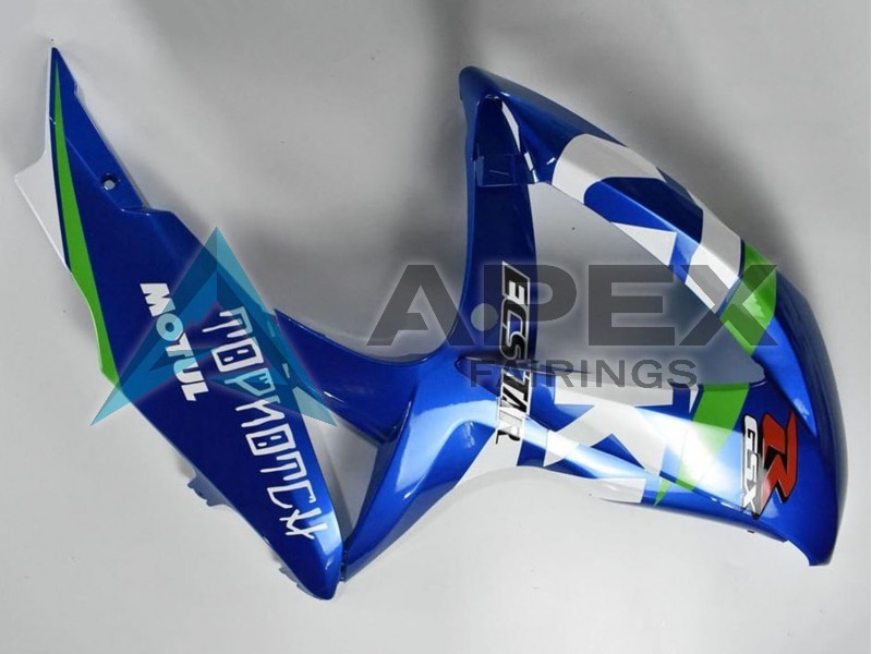 Blue White Green Black - Suzuki GSX-R600 (2008-2010) ABS Fairings | Apex Fairings — view 4