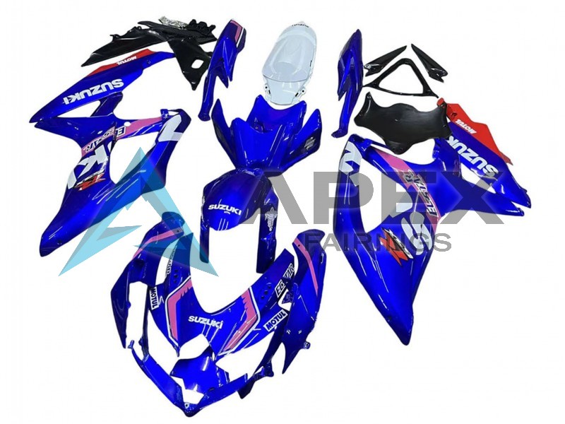 White Blue Pink Ecstar Motul - Suzuki GSX-R600 (2008-2010) ABS Fairings | Apex Fairings — view 3