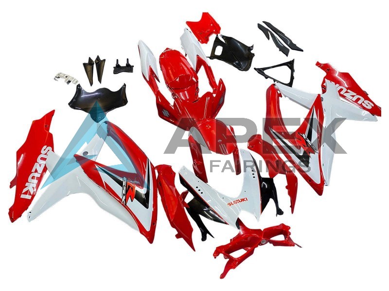 White Red Black - Suzuki GSX-R600 (2008-2010) ABS Fairings | Apex Fairings — view 2