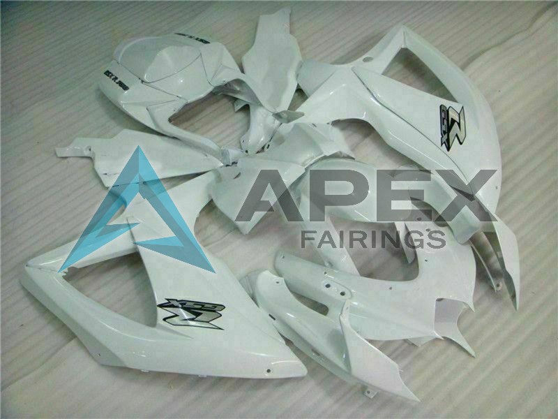 White - Suzuki GSX-R600 (2008-2010) ABS Fairings | Apex Fairings — view 2