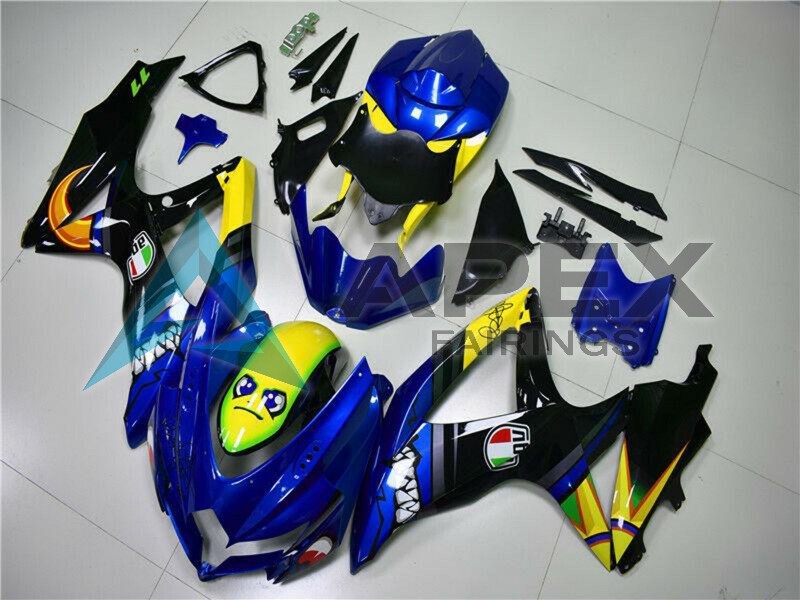 Blue Yellow Shark - Suzuki GSX-R600 (2008-2010) ABS Fairings | Apex Fairings — view 2