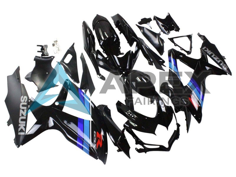 Glossy Black Blue - Suzuki GSX-R600 (2008-2010) ABS Fairings | Apex Fairings — view 3
