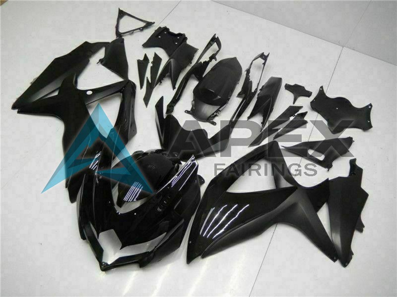 Glossy Black Matte Black - Suzuki GSX-R600 (2008-2010) ABS Fairings | Apex Fairings — view 2