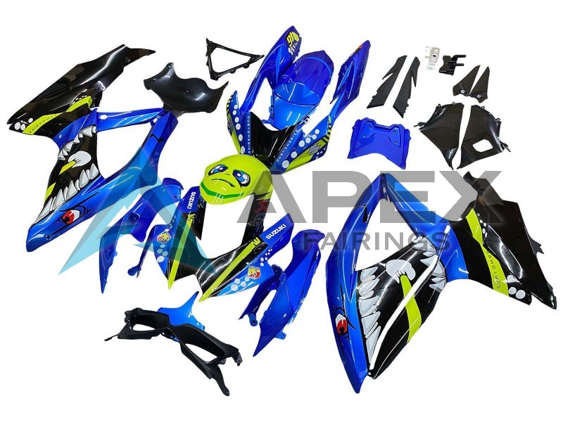 Blue Fluorescent Green Shark - Suzuki GSX-R600 (2008-2010) ABS Fairings | Apex Fairings — view 3
