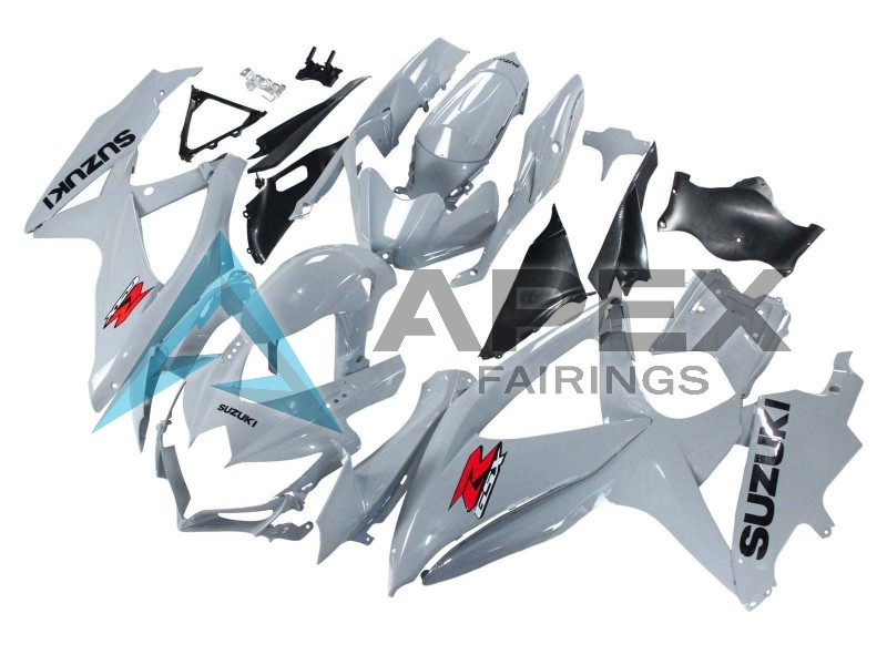 Glossy Grey - Suzuki GSX-R600 (2008-2010) ABS Fairings | Apex Fairings — view 3