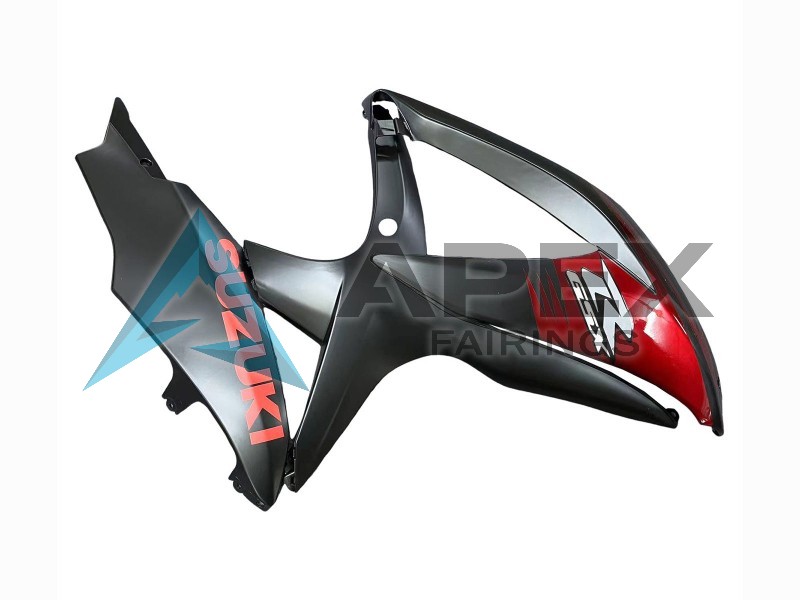 Matte Black Red - Suzuki GSX-R600 (2008-2010) ABS Fairings | Apex Fairings — view 3