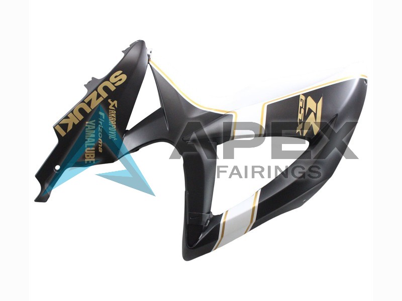 Matte Black White Gold - Suzuki GSX-R600 (2008-2010) ABS Fairings | Apex Fairings — view 4