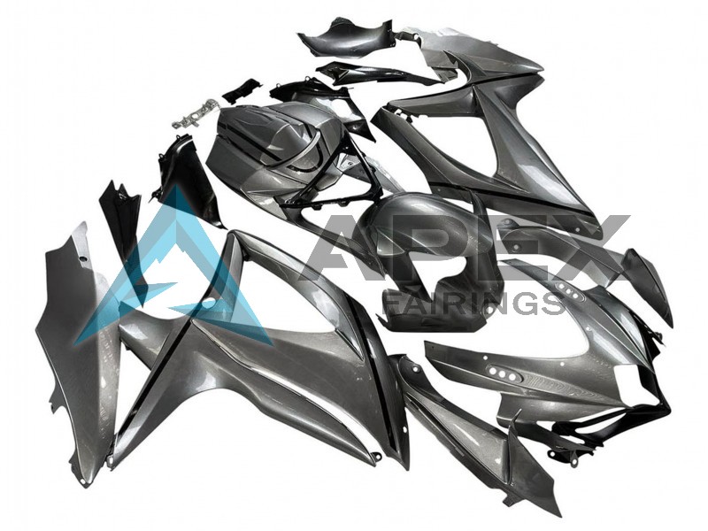 Matte Grey Black - Suzuki GSX-R600 (2008-2010) ABS Fairings | Apex Fairings — view 2