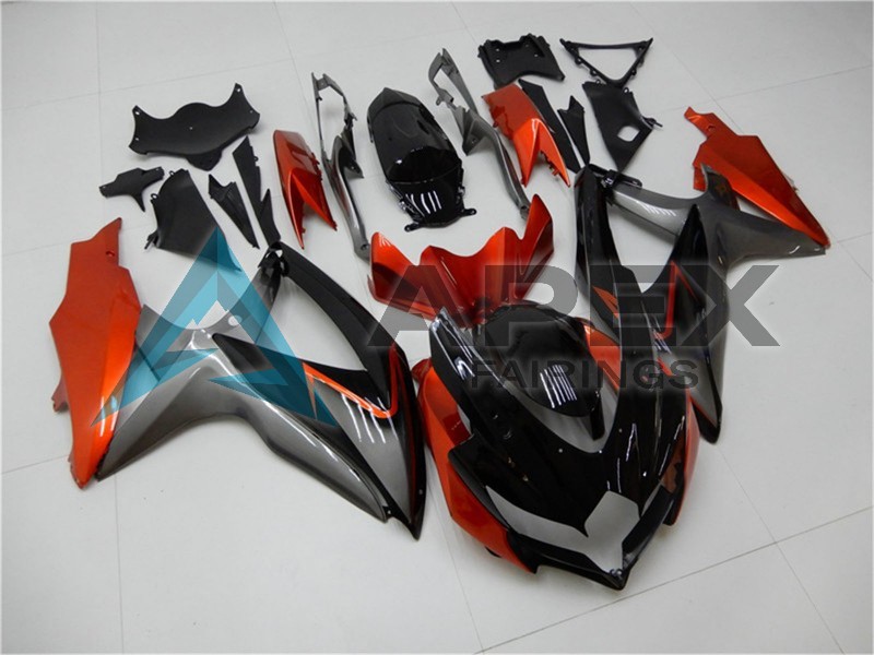Orange Grey Glossy Black - Suzuki GSX-R600 (2008-2010) ABS Fairings | Apex Fairings — view 2
