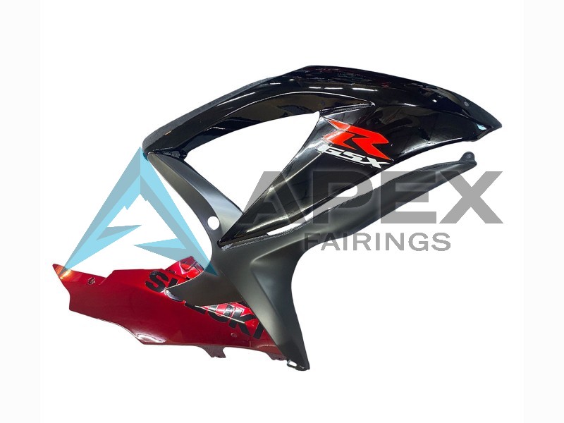 Red Glossy Black - Suzuki GSX-R600 (2008-2010) ABS Fairings | Apex Fairings — view 4
