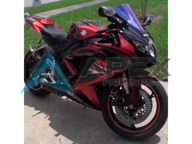 Red Glossy Black - Suzuki GSX-R600 (2008-2010) ABS Fairings | Apex Fairings — view 4