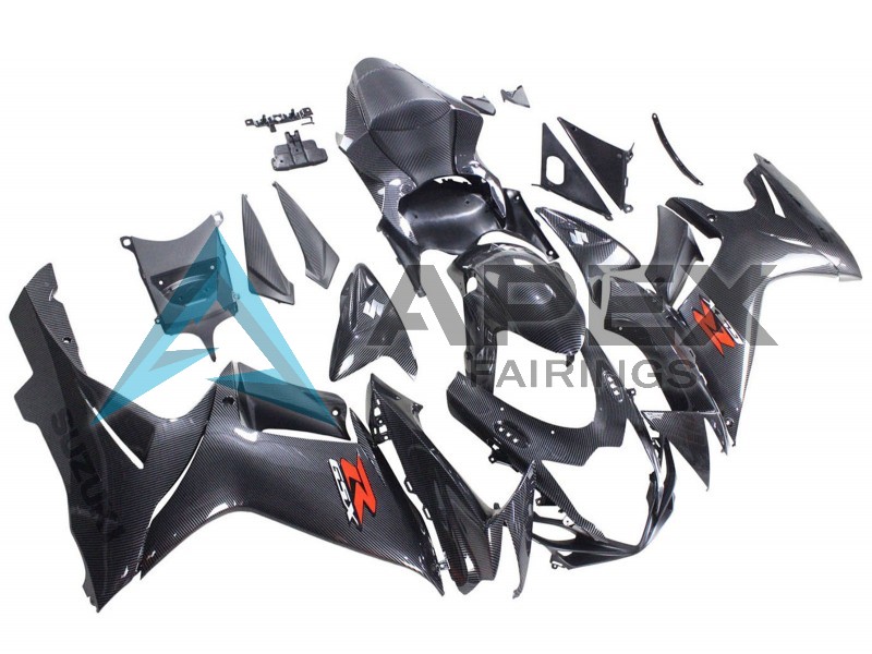 Black Carbon Fiber Red - Suzuki GSX-R600 (2011-2026) ABS Fairings | Apex Fairings — view 2