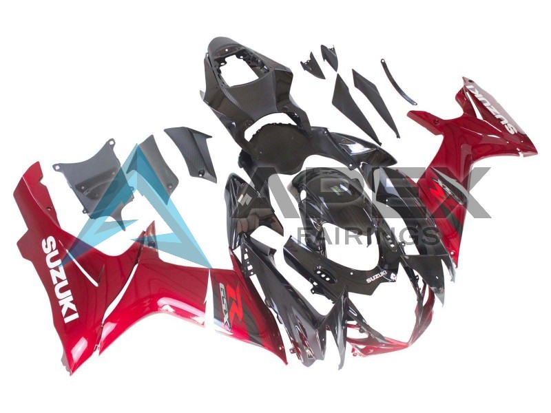 Red Glossy Black - Suzuki GSX-R600 (2011-2026) ABS Fairings | Apex Fairings — view 2