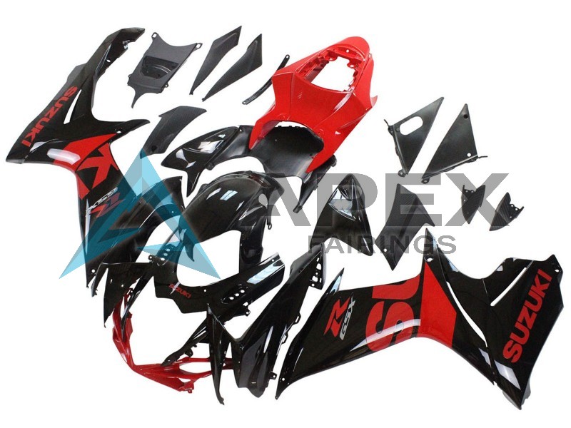 Red Glossy Black - Suzuki GSX-R600 (2011-2026) ABS Fairings | Apex Fairings — view 3