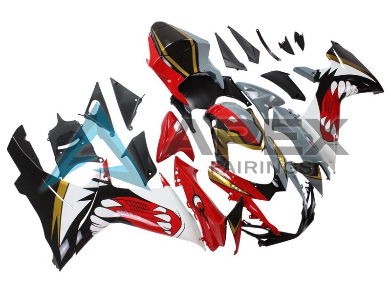 Red Gold Grey Black White Shark - Suzuki GSX-R600 (2011-2026) ABS Fairings | Apex Fairings — view 2