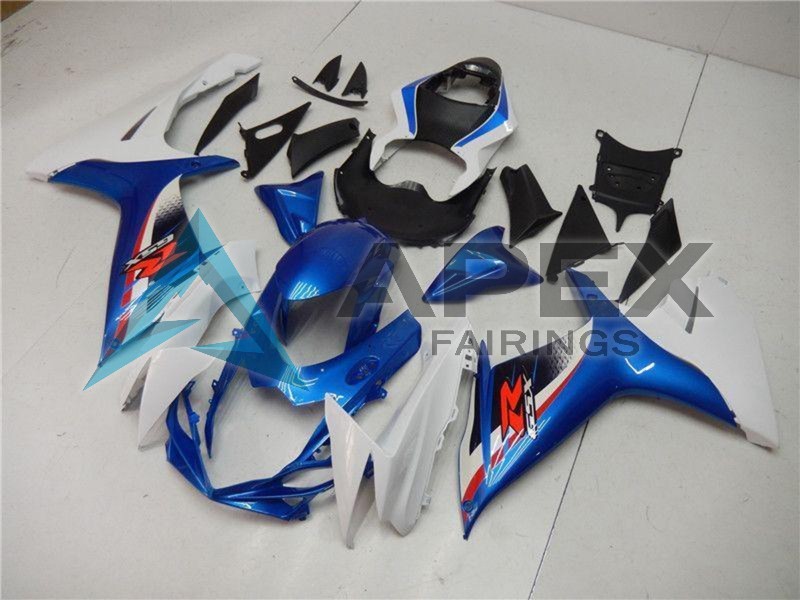 White Blue Black Red - Suzuki GSX-R600 (2011-2026) ABS Fairings | Apex Fairings — view 2