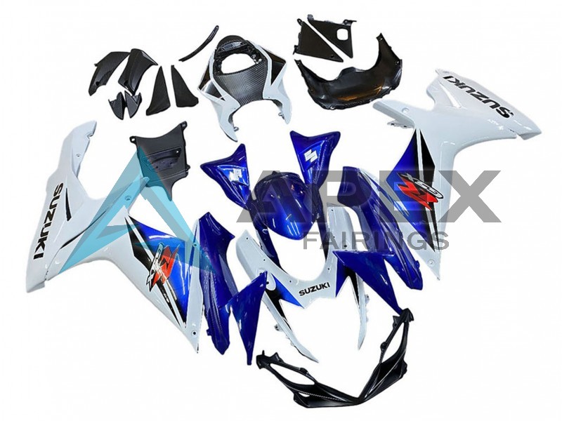 White Blue Red - Suzuki GSX-R600 (2011-2026) ABS Fairings | Apex Fairings — view 2