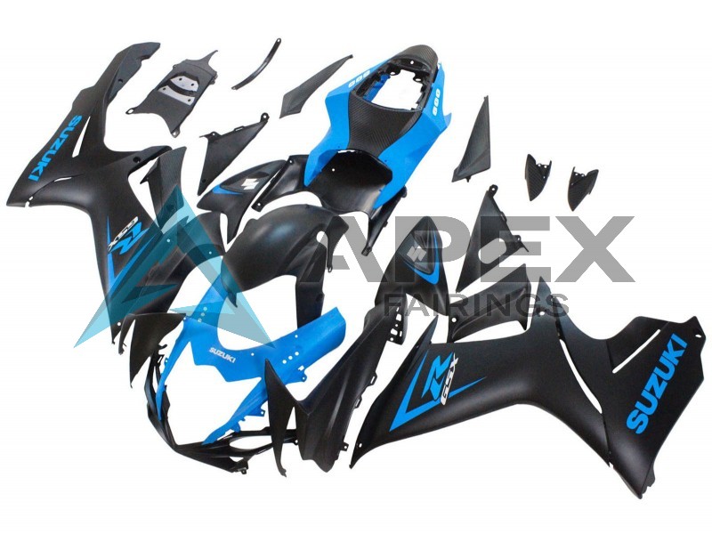 Blue Matte Black - Suzuki GSX-R600 (2011-2026) ABS Fairings | Apex Fairings — view 2
