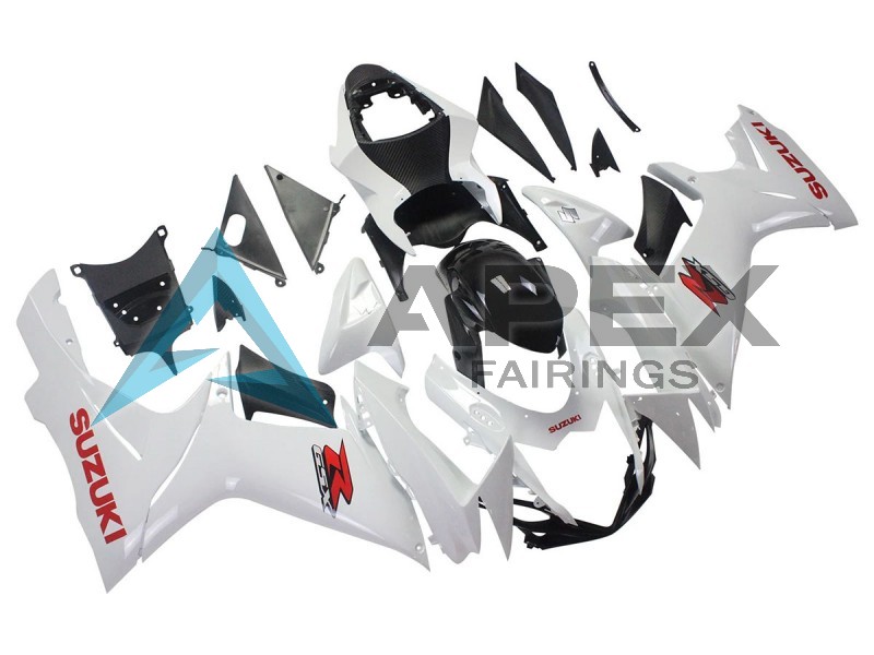 White Glossy Black Red Decal - Suzuki GSX-R600 (2011-2026) ABS Fairings | Apex Fairings — view 2