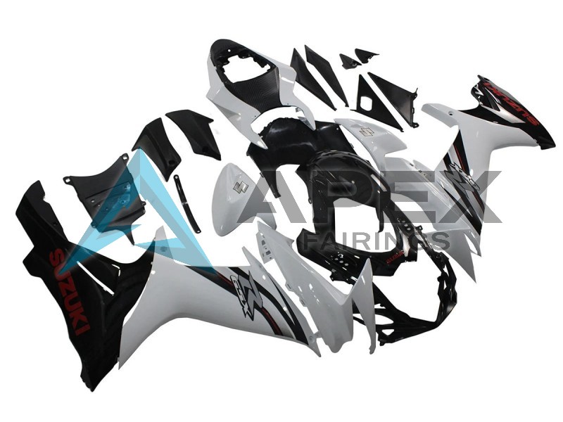 White Glossy Black - Suzuki GSX-R600 (2011-2026) ABS Fairings | Apex Fairings — view 2