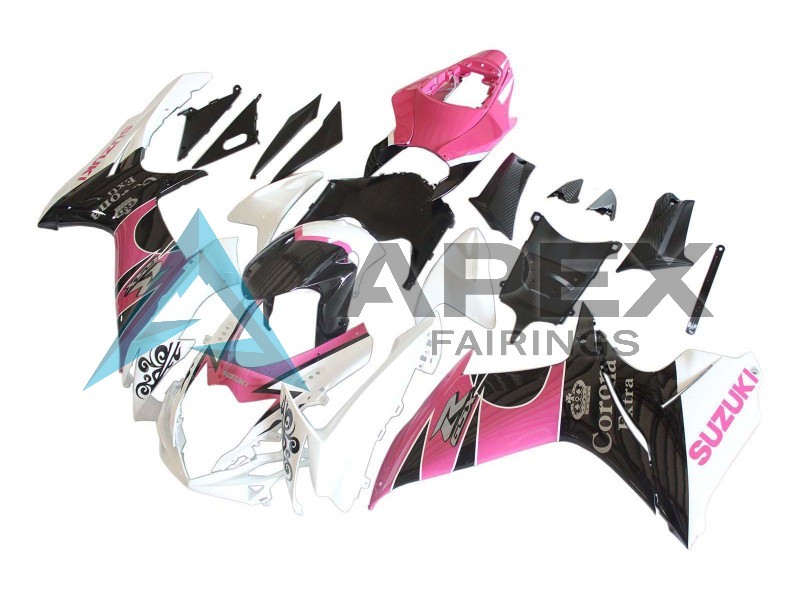 White Pink Black Corona - Suzuki GSX-R600 (2011-2026) ABS Fairings | Apex Fairings — view 3