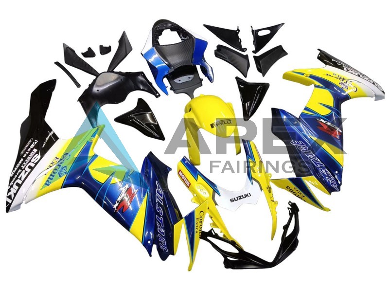 Yellow Blue White Black Corona Extra Alstare - Suzuki GSX-R600 (2011-2026) ABS Fairings | Apex Fairings — view 2