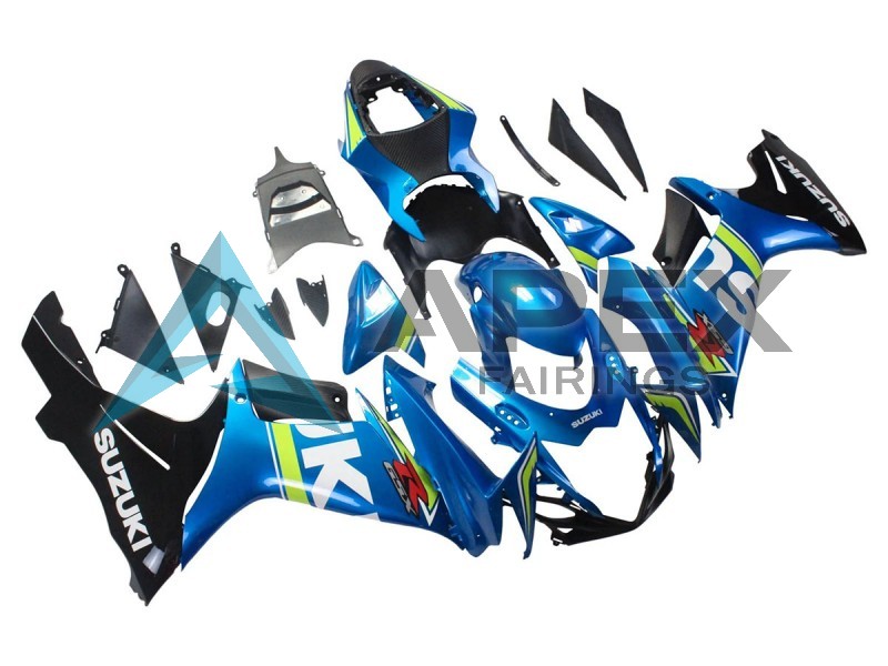 Blue White Green Black - Suzuki GSX-R600 (2011-2026) ABS Fairings | Apex Fairings — view 2