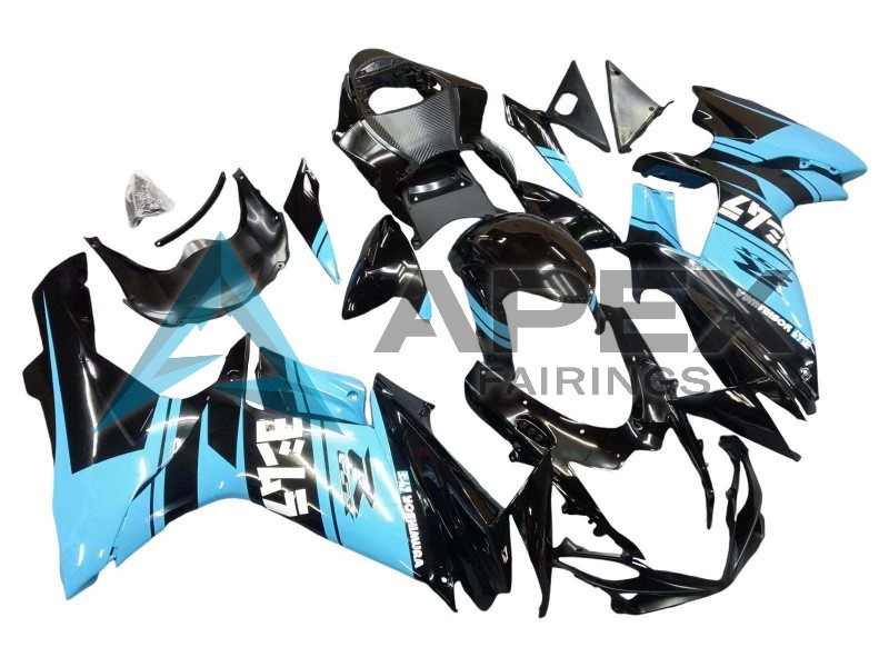 Glossy Black Light Blue - Suzuki GSX-R600 (2011-2026) ABS Fairings | Apex Fairings — view 2