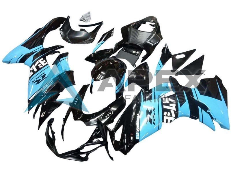 Glossy Black Light Blue - Suzuki GSX-R600 (2011-2026) ABS Fairings | Apex Fairings — view 3