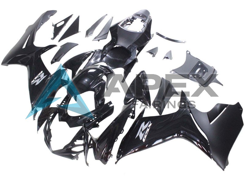 Glossy Black Matte Black White Decal - Suzuki GSX-R600 (2011-2026) ABS Fairings | Apex Fairings — view 3